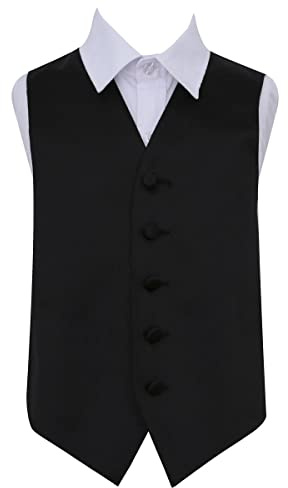 DQT Gilet uni en satin pour garçon pour un mariage ou une occasion formelle, taille de 2 à 14 ans, plusieurs couleurs disponibles - - 2 ans