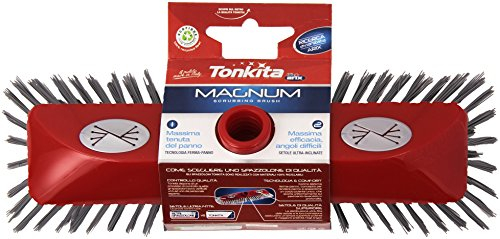 TONKITA | Magnum, Spazzolone per Pavimenti, con Ferma-Panno, Setole Fitte e Inclinate, Spazzolone per Panno Bagnato e Asciutto, Pulizia del Pavimento - Made In Italy
