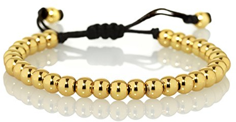 Bracelet Boules NAMANA pour Hommes. Boules en Acier sur Cordon Noir Coulissant. Disponible en Noir, Plaqué Or 14ct, Or Rose 14ct ou Acier Gris Métallique