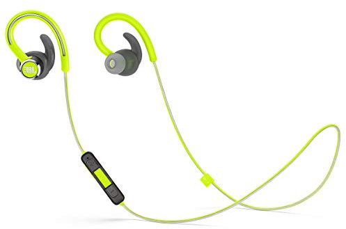 JBL, Reflect Contour 2, auricolari in-ear wireless, sportivi, con telecomando a 3 pulsanti e microfono (verde)