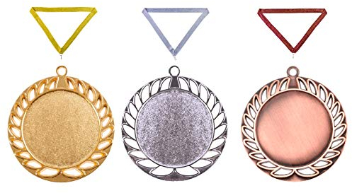 Henecka 🥇 🥈 🥉 Medaillen, Saison Medaillen mit individuellem 50 mm Sport-Jubiläum-Motiv-Emblem & Wunschgravur, inklusive Halsband, wählbar in Gold, Silber, Bronze (Gold)