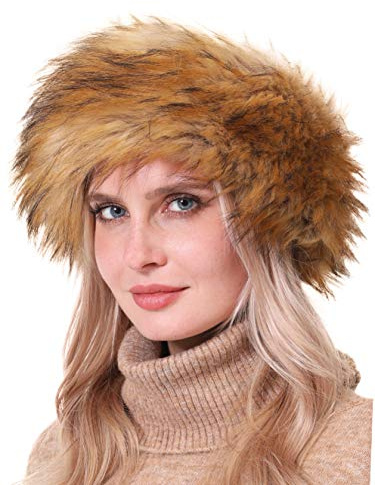 Soul Young Damen Winter Faux Fuchs Haarband Schleife Design Elastische Stirnband Kopfband EINWEG Verpackung