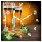 Tulup Glasuhr - 60x60cm - weißen Zeigern - Wanduhr Wandkunst Bild Gehärtetem Glas Uhr Echtglas Küche Wohnzimmer - Zwei Gläser Bier