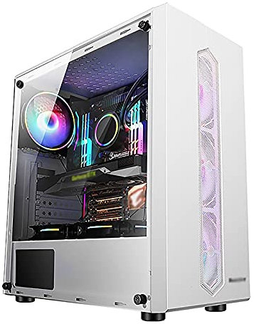 BBNB Caso De Juegos ATX - Micro ATX PC Caja/ATX Caja De La Computadora A Mitad De La Torre -Tempered Vidrio - Ventilador Y Agua Supporth (Color : White)