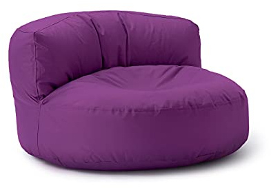 Lumaland sittsäck lounge | soffsaccosäck 90 x 50 cm med ryggstöd | inomhus och utomhus beanbag | vattenavvisande och robust | med justerbar EPS-fyllning | tvättbart överdrag [lila