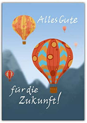 Abschiedskarte Glückwunschkarte für Kollegen mit Umschlag in XXL-Format A4 Klappkarte für Jobwechsel Kündigung bestandene Prüfung Rente Heißluftballons