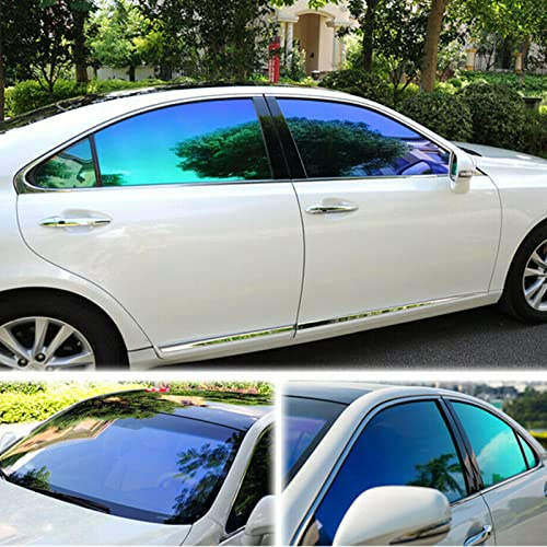 ASENDIWAY Film teinté pour fenêtre de Voiture, caméléon Violet Bleu, Film de Protection Solaire 60% VLT pour Pare-Brise Avant, Protection Contre la Chaleur, Les UV et Les Rayures