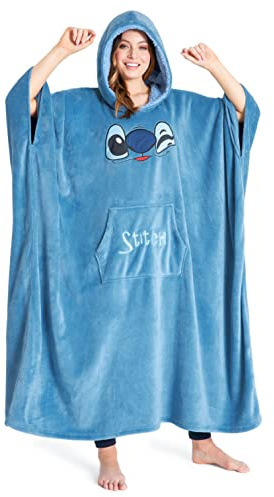 Disney Stitch Kapuzenpullover Damen Oversize Hoodie Decke mit Ärmeln Sherpa Weiche Warme und Komfortable Geschenke für Frauen Teenager