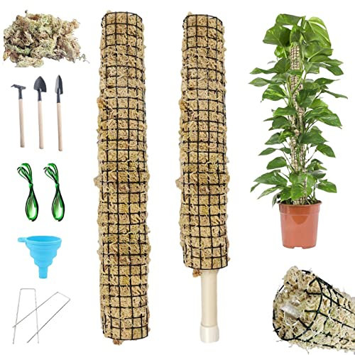Abonda Pianta Muschio Monstera | Pali per Piante da Interno autoirriganti impilabili,Pali per Piante in Muschio di sfagno per Supporto per Piante rampicanti da Interno Monstera