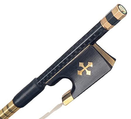 TSTS Geigenbogen Advanced Carbon Fiber 4/4 Violin Bow Grid Carbon Fiber Round Stick Mit Ebony Frog Gut Ausbalanciert