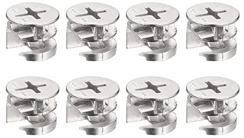 sourcing map Cam Lock Nut for Furniture, 8pcs 15x12mm Joint Connector Locking Nuts Furniture Connecting Cam Fittings