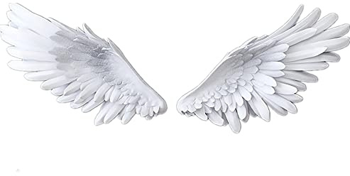 Arte de Pared de alas de ángel, decoración de Pared de alas Grandes, esculturas de alas de Resina para Colgar en la Pared, Adorno de Estatua de alas de ángel, 26 x 9.5 Pulgadas,Blanco