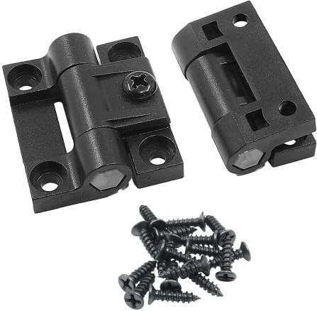 Cionyce Lot de 2 charnières à friction en plastique avec vis de montage - Couple réglable - 43 x 36 mm - Noir