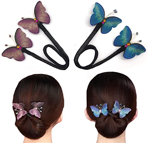Hayaww 2 Pcs Twist Hairstyle Dutt Haarschmuck, Haarknotenmacher Fauler Lockenwickler Twist Frisuren Dutt Haarknoten Maker FüR Den TäGlichen Gebrauch, Sport, Strand, Bar, Abschlussball, Party