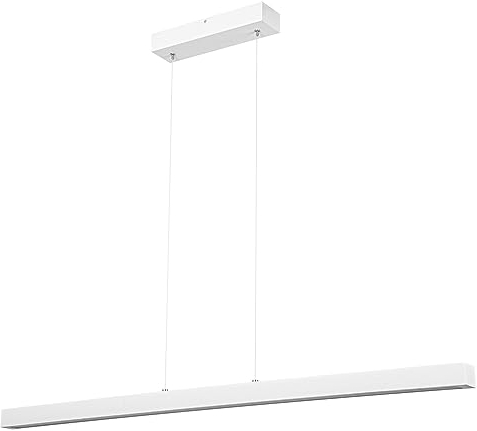 alfalux Hängelampe Hängeleuchte - Deckenlampe aus Holz - Pendelleuchte - LED Lampe - Warmweiß LED110KB-3K-WEIß 110 cm Warmweißes Licht Weiß