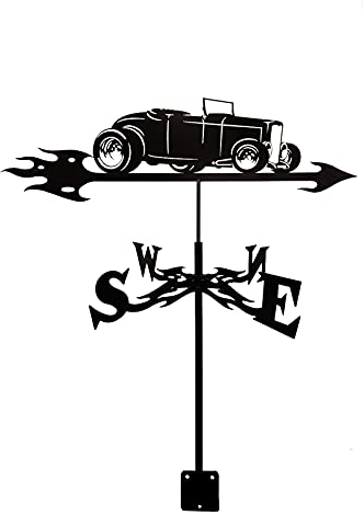 Oldtimer-Silhouette-Wetterfahne Aus Edelstahl, Langlebige Wetterfahne In Oldtimer-Form Mit Anti-Rost-Beschichtung, Wetterhahn Für Garten, Terrasse, Hof, Dekoration