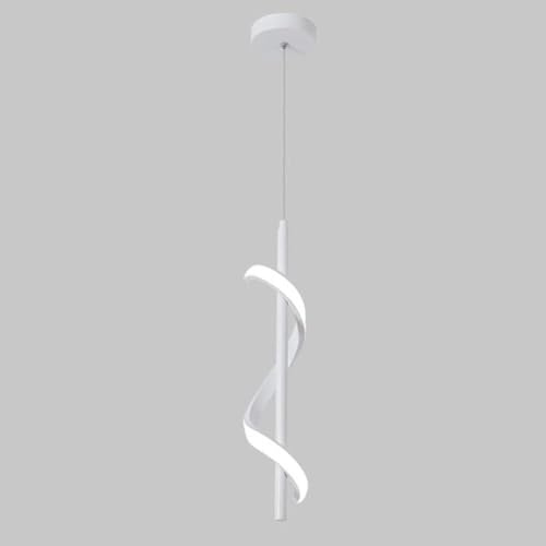 Hertl Lampadario moderno a spirale a striscia lunga, apparecchio di illuminazione a soffitto a testa singola con hardware nero, lampada a sospensione a luce bianca a LED, adatto for il guardaroba acca
