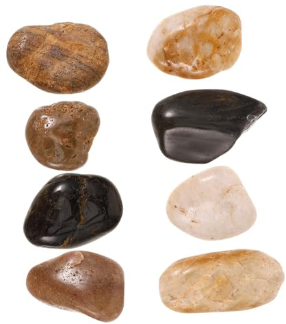FUNOMOCYA Set di Ciottoli Naturali per Piante in Vaso Decorazioni per Acquari e Pietre di Fiume Lucidate per Stagni Fontane e Percorsi Esterni