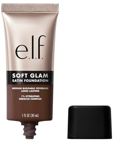 e.l.f. Soft Glam Foundation, Mittlere Deckkraft, Langanhaltende & Aufbauende Foundation Für Ein Glattes, Seidenmattes Finish, Vegan & Tierversuchsfrei, 60 Rich Cool