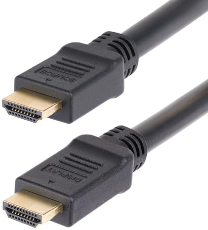 StarTech Câble Actif HDMI 2.0 Mural 15m, Plénum, 4K 60Hz, HDR10, ARC, Noir | Haut Débit, HDCP 2.2, Cordon HDMI CMP, Classé plénum, 18Gbps, Audio 32 canaux