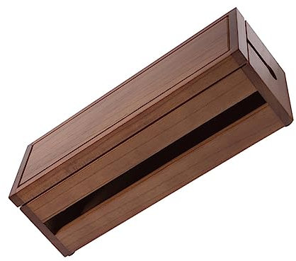 DOITOOL Solid Wood Cable Organizer Storage Box for Power Chargers and Patch Boards Efficient Cord Management Holder for Home Office Use Large Coffee