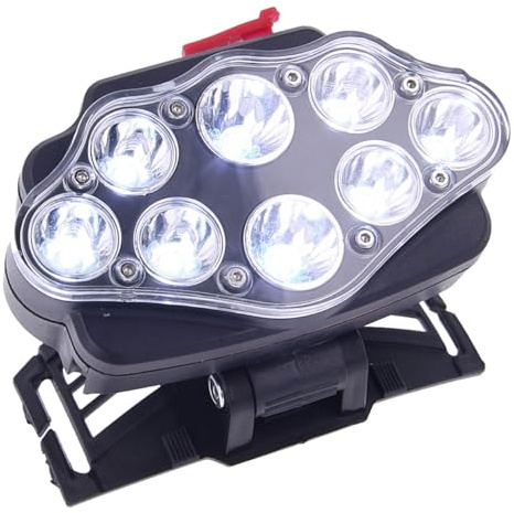REY LED-Licht, wasserdichte Taschenlampe, Stirnband-Helm, 8 LEDs, wiederaufladbarer Akku, 500 Lumen, für Radfahren, Klettern, Höhlenforschung, Wandern, Mechanik, Heimwerken