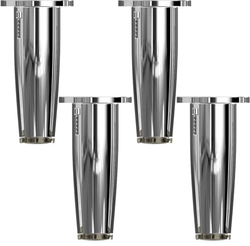 YJRZYQKXKL Furniture Legs Adjustable, 4pcs Tapered furniture feet Chrome Table Legs Height: 8-15cm Sofa Legs Aluminum Alloy | Anodized Surface | Cupboard Feet Kitchen Foot-10cm/4