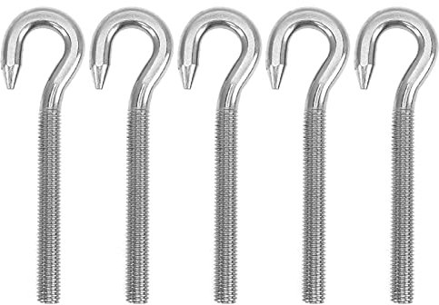 Yuecoom 5 Stück Schraubhaken, Tassenhaken, Schraubaufhänger, Edelstahl-Schraubösenhaken für elektronische Produkte, chemische Industrie, hohe Härte, M8 (M10)