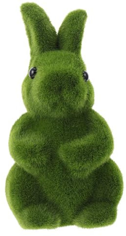 YARNOW Ornement De Lapin Simulé Cloche Carillons Éoliens Mignon Nattes Décoration De Lune Décoration Animalière Pompons Oiseaux De Nid D'oiseau Lapin Floqué De Pâques Osier Green Mousse