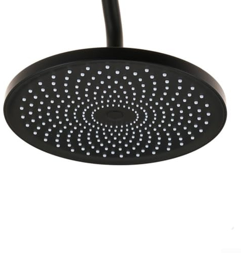 Eawfgtuw Pommeau de douche à effet pluie de 25,4 cm, technologie anti-obstruction, buses en silicone faciles à nettoyer, réglage de l'angle flexible, matériau ABS pour un confort ultime (noir)
