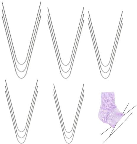 15 Socken Stricknadeln, Stricknadeln Set für Socken, Mützen und Handschuhe, Ideal für Anfänger und Fortgeschrittene, Rundstricknadeln in Verschiedenen Größen
