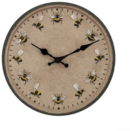 CNANRNANC Horloge murale de jardin d'extérieur de 30,5 cm, étanche, IP44, résistante aux intempéries pour terrasse, piscine, cuisine, décoration d'intérieur (style 1)