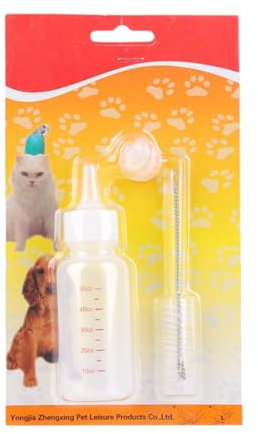 Befeixue Puppy Bottles, 50 ml Puppy Drinking Bottle Set, Drinking Trough with Cleaning Brush for Travel, Camping and Daily Use for Cats, Rabbits, Hamsters, Ferrets