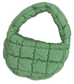 LYXYGMV Quiltad mini tygväska i mjuk nylon, vadderad nyckelficka, enkel handhållen väska, för skola, resor (stil 12)