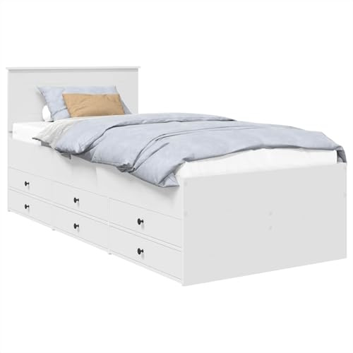 vidaXL Tagesbett Weiß und Schwarz 90 x 200 cm Holzwerkstoff, Schlafzimmer, modernes Design mit viel Stauraum und robuster, wasserabweisender Oberfläche für einen stilvollen und funktionalen Raum