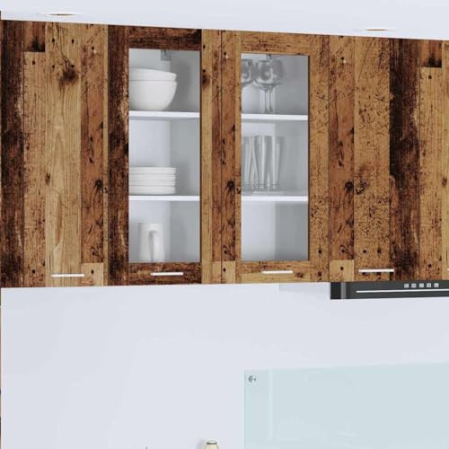 Keeushr Armadietto sospeso con deposito in legno anticato 40 x 31 x 80 cm, in legno moderno per utensili da cucina e stoviglie
