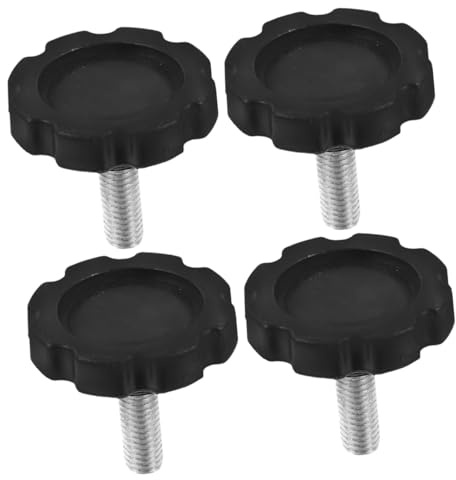 Angoily 4 Pièces Vis de Serrage M8 pour Pied de Parasol Extérieur, Base de Parapluie en Acier et PP Noir, Accessoire Portable Améliorant la Stabilité en Extérieur