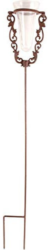 Pluviomètre de jardin en Verre avec Support en Fonte 19x12x133cm