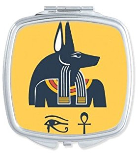 DIYthinker Das alte Ägypten Abstrakte dekorative Muster-Opfer Anubis Auge Dekoration Kunst-Muster-Quadrat Compact Make-up Taschenspiegel Tragbare Nette kleine Handspiegel