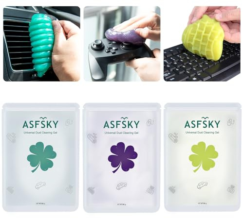 ASFSKY Cleaning Putty Car Cleaning Gel for Car Detailing Car Slime Cleaner Dust Cleaning Mud Universal Cleaning Gel for Vents, Dashboard, Car Cleaning Putty 3 Pack