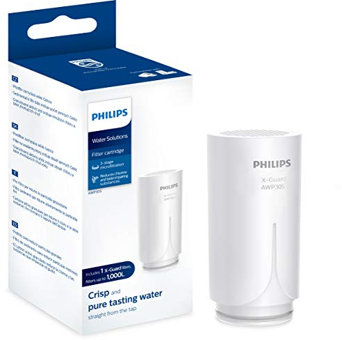 Philips Water Cartucho de filtro Ontap AWP305/10, MICROFILTRACIÓN, Paquete de 1, capacidad de filtración de 1000 L, filtra SEDIMENTOS, CLORO y otras sustancias que alteran el sabor