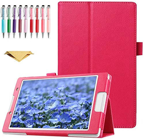 QYiD Hülle für Sony Xperia Z Tablet, Flip Leather Schutzhülle Etui Tablet Tasche mit Standfunktion für Sony Xperia Tablet Z - 10.1 Zoll Tablet, Rose
