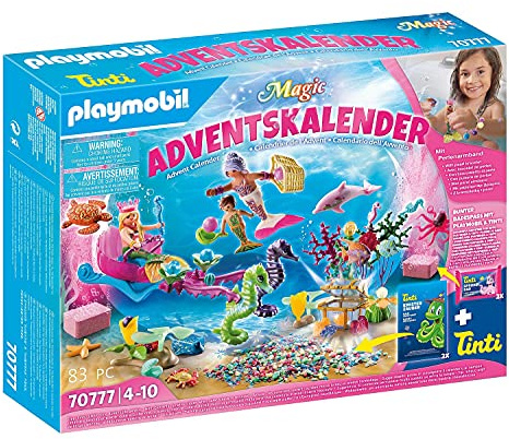PLAYMOBIL Calendario dell'Avvento 70777 Sirene da Bagno, dai 4 Anni