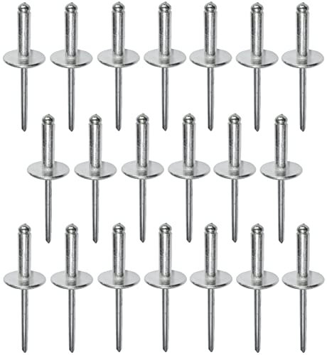 AERZETIX - C48177 - Set di 20 rivetti ciechi Ø4.8x16mm con testa larga 16mm - DIN 7337 C - rivetto pop a rottura stelo - in alluminio/acciaio