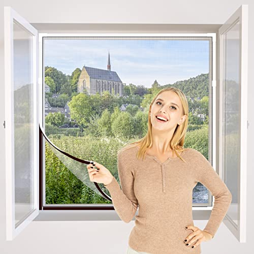 NeatiEase DIY Insektenschutz Magnetfenster,Max 150 x 180 CM,Magnet Rahmen für Fliegengitter Fenster Mückengitter,Fliegenschutz Insektenschutzgewebe Zuschneidbar(weiß Rahmen weiß Netz)