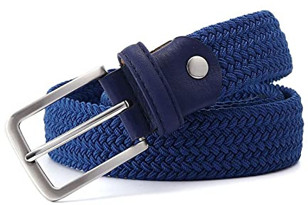 Bantopgong Herren Elastischer Gürtel Gestreift Damen Stretchgürtel zum Stricken Flechtgürtel 95cm - 160cm Nylon Flechtgürtel