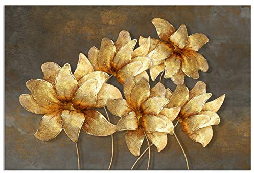 decomonkey - Tableau Acoustique Fleurs Abstrait 90x60 1 Pièce - Impression sur Toile Décoration Maison Isolation Peinture Image Phonique Déco Bureau Panneaux AcoustiquesFleurs nature plantes