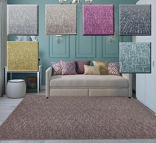 Tadi & Imperio1979 Alfombra Lisa para salón, rústica Efecto Yute Natural sin Pelo, Nudos, también para habitación Dormitorio o Cocina.