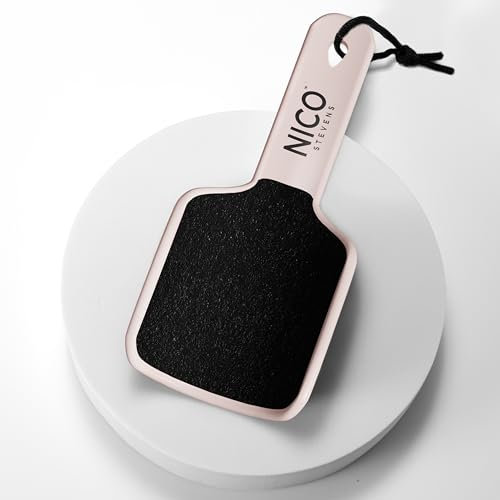 Foot File for Hard Skin & Callus Remover - Double-Sided Curved Exfoliating Rasp w/Comfortable Handle - Strong Grit 100/180 Sandpaper - Professional Foot Heel Scraper Pedicure Tool (Creamy Vanilla)