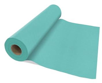 VelaHub Airlaid 20 Tischläufer, 40x120cm, 24m auf Rolle, Hochwertige, Einwegläufer, Mint Blau